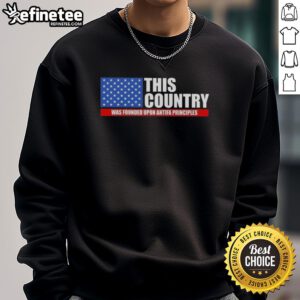 Premium US Flag sweatshirt featuring 'This Country Was Founded Upon Antifa Principles' graphic design.