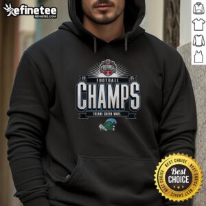 Alt Text: Premium Tulane Green Wave American Conference Football Champs 2025 hoodie featuring team logo and vibrant colors.