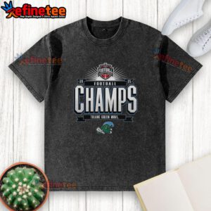 Premium Tulane Green Wave American Conference Football Champs 2025 washed t-shirt in vibrant green color.