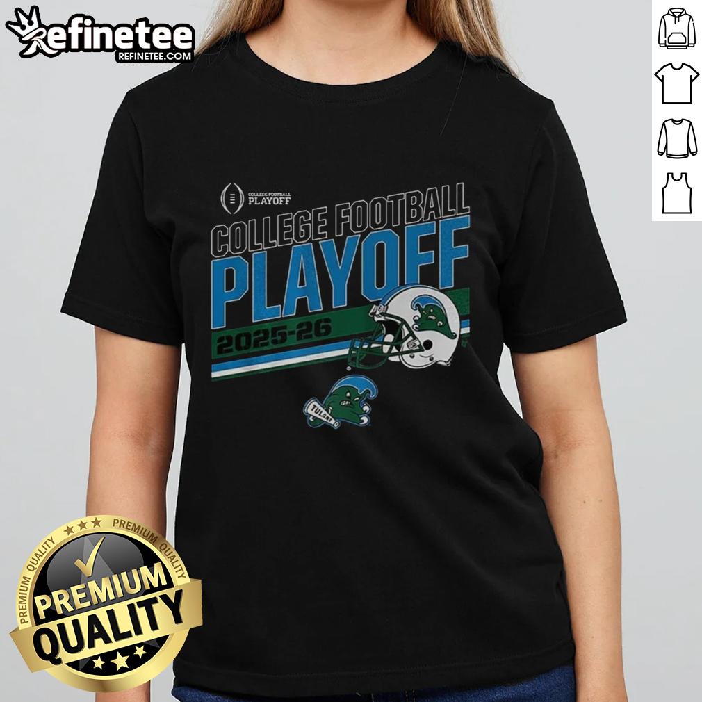 Premium Tulane Green Wave college football playoff 2025-2026 helmet design on a stylish ladies tee shirt.