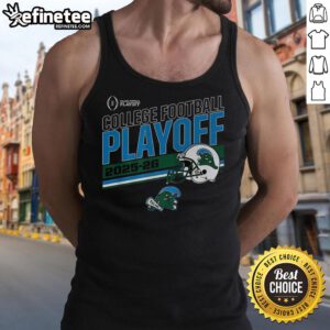 Premium Tulane Green Wave College Football Playoff 2025-2026 helmet tank top featuring vibrant team colors and logo.