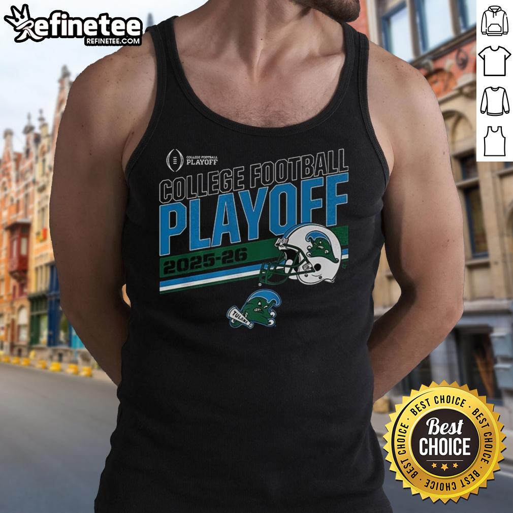 Premium Tulane Green Wave College Football Playoff 2025-2026 helmet tank top featuring vibrant team colors and logo.