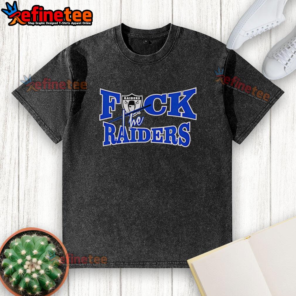 Top Fck The Raiders washed t-shirt featuring a bold graphic design for fans of NFL team apparel.