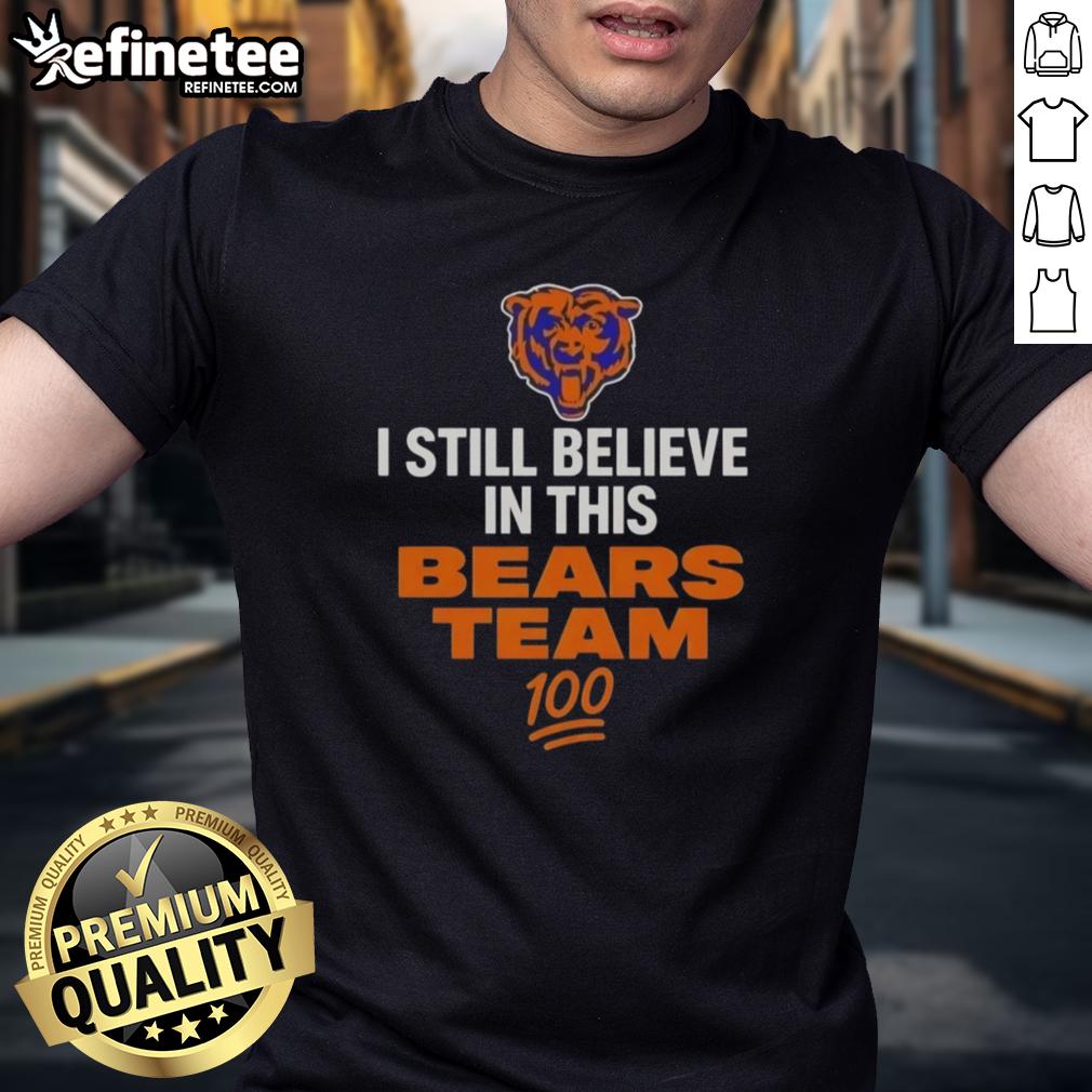 Alt Text: Top I Still Believe In This Bears Team T-Shirt featuring bold graphics for passionate Chicago Bears fans.