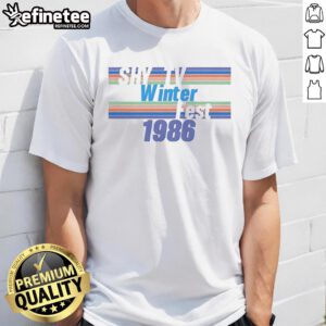 Awesome Shy-Tv Winterfest 1986 T-Shirt featuring vintage design and colorful graphics for winter festivities.