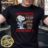 Alt Text: Good Peanuts Snoopy Cup Of Fuckoffee Stir And Shove It T-Shirt featuring playful Snoopy design and coffee theme.