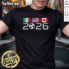 Good United 2026 Soccer Cup North America Emblem Flags T-Shirt featuring vibrant flags and a stylish design for fans.