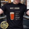 Good Why I Drink T-Shirt featuring a humorous quote about drinking, perfect for casual outings and gift ideas.