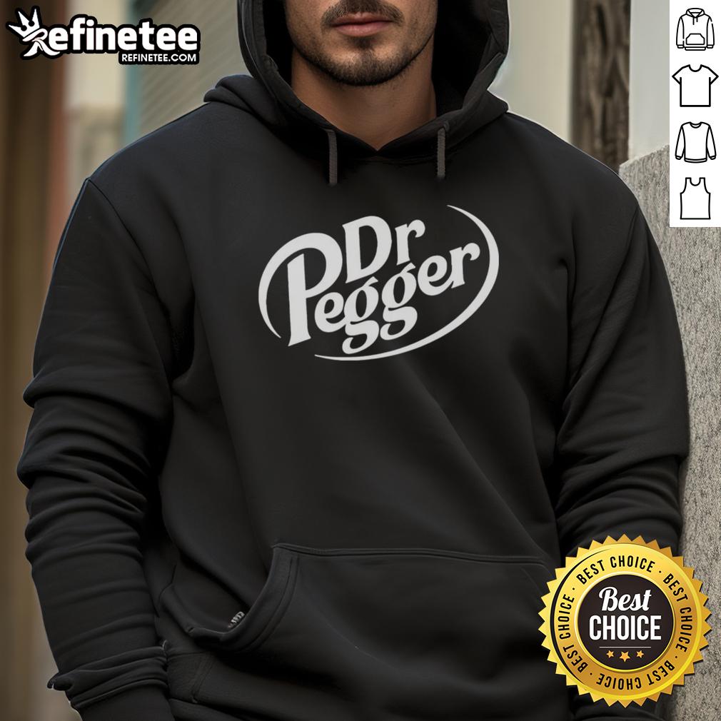 Stylish Nice Dr. Pegger Dr. Pepper hoodie featuring a vibrant logo, perfect for soda lovers and casual wear.