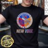 NYC sports logos t-shirt featuring Rangers, Knicks, and Giants designs, perfect for fans of New York City sports teams.