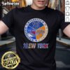Alt Text: NYC sports t-shirt featuring Yankees, Knicks, and Rangers logos combined in a stylish design.
