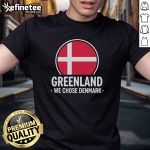 Official Greenland We Chose Denmark T-Shirt featuring a bold design and vibrant colors, perfect for proud supporters.