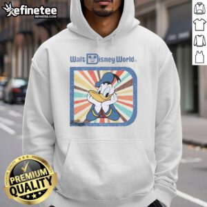 Alt Text: Premium Donald Duck hoodie featuring Walt Disney World characters, perfect for fans of Disney apparel and collectibles.