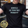 Vintage Cheech and Chong t-shirt featuring 'Pretty Smile If You're Horny' design, perfect for fans of classic stoner humor.
