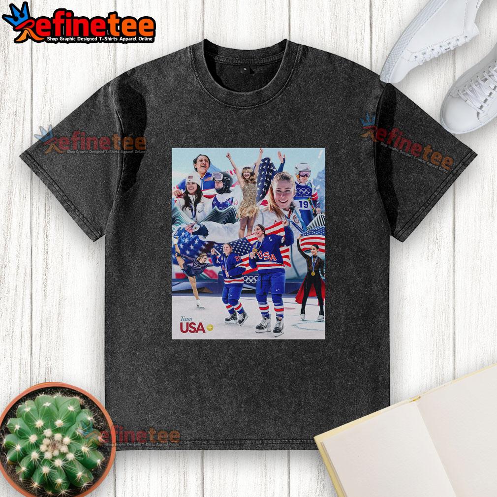 Awesome Olympics Team USA Dominated washed t-shirt featuring vibrant graphics and a comfortable fit for sports fans.