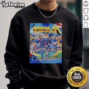 Awesome Olympics USA Men's Hockey Gold Sweatshirt featuring bold graphics and a comfortable fit for fans.