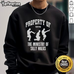 Awesome Property of the Ministry of Silly Walks silhouette sweatshirt from 1970, showcasing playful design and vintage style.