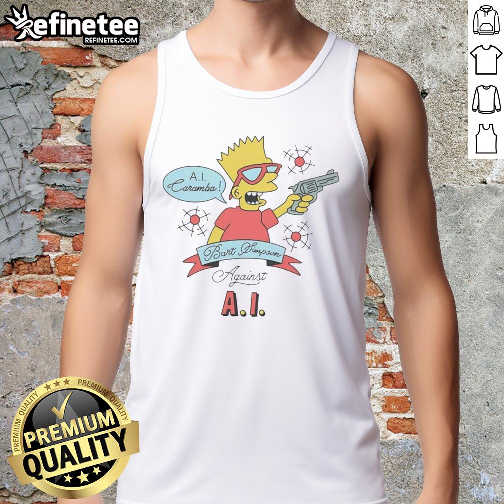 Good Bart AI Caramba tank top featuring vibrant colors and bold graphics for fans of AI-themed apparel.