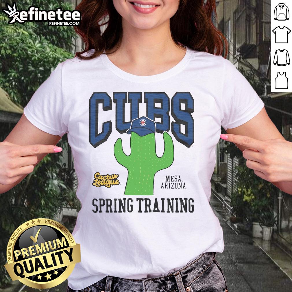 Chicago Cubs Cactus League ladies tee featuring vibrant team colors and logo, perfect for spring training fans.