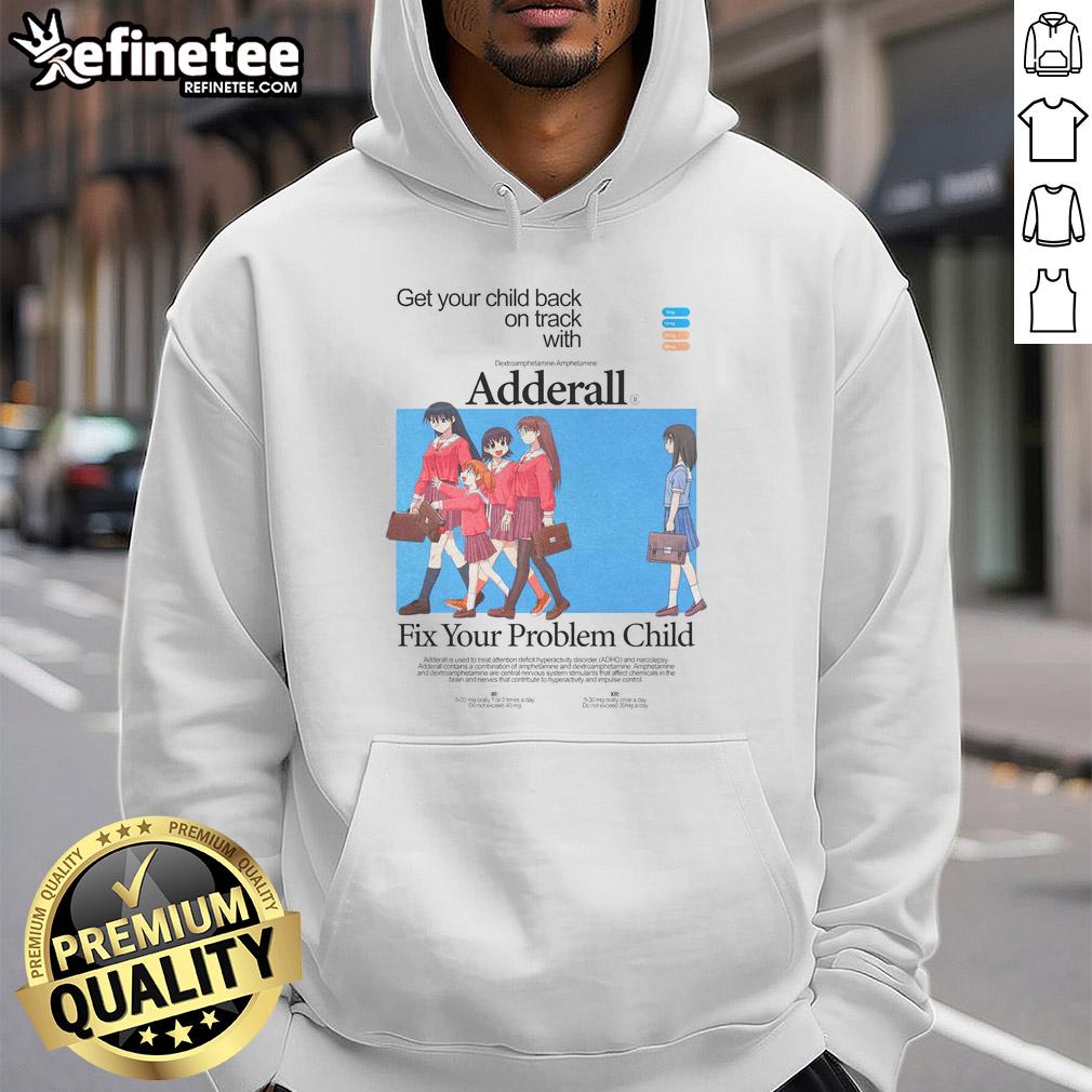 Child wearing a stylish Azu Adderall hoodie, promoting focus and positivity for getting back on track.