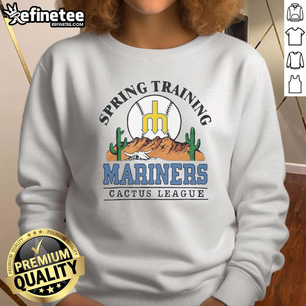 Good Seattle Mariners Cactus League desert sweatshirt featuring team logo, perfect for fans and warm weather outings.