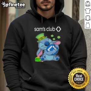 Official Stitch with St. Patrick's Hug hoodie featuring Sam's Club logo, perfect for festive celebrations.