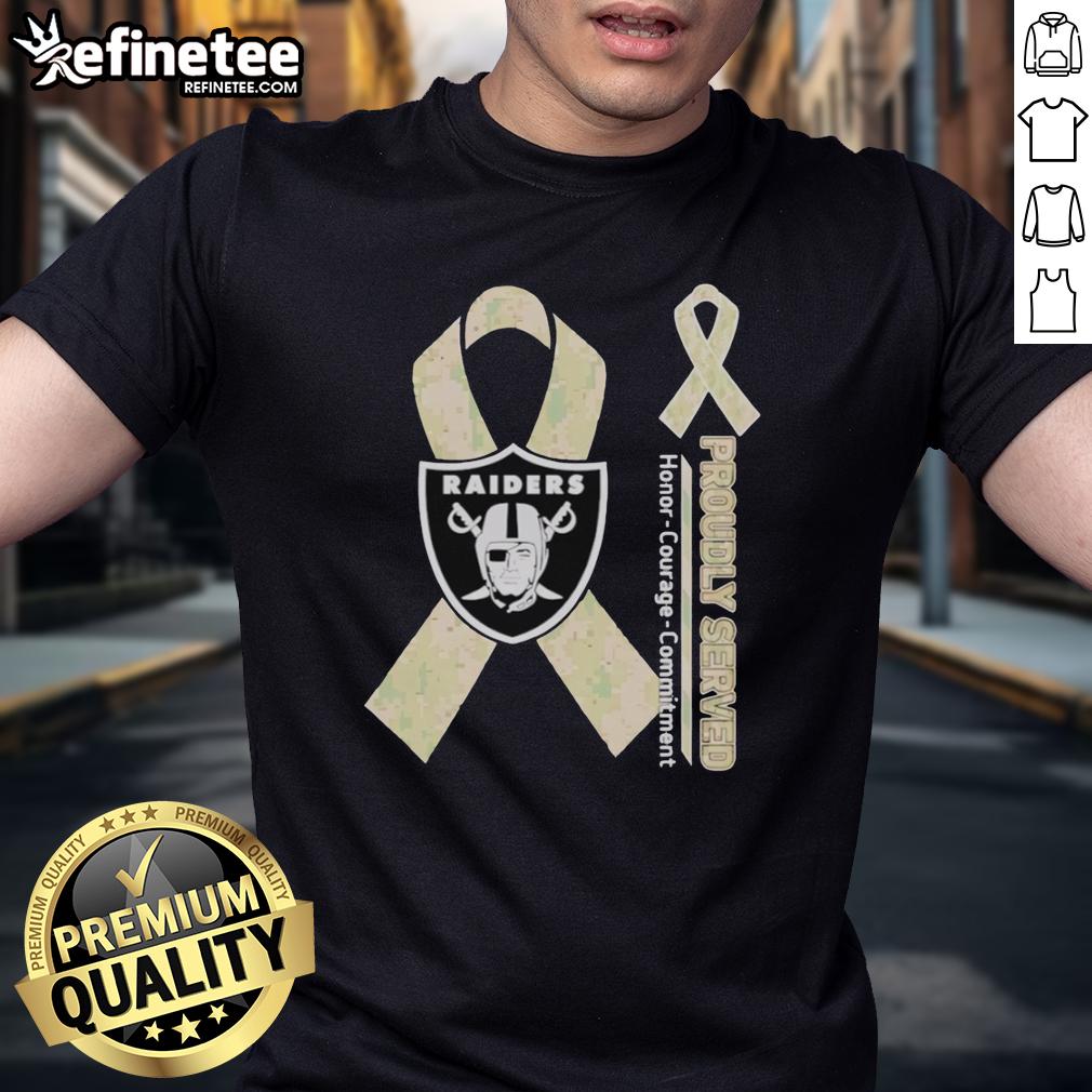Alt Text: Premium Las Vegas Raiders 'Honor Courage Commitment' T-Shirt showcasing team pride and dedication. Perfect for fans!