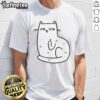 Alt Text: Premium Middle Finger Cat T-Shirt featuring a playful cat design with a cheeky gesture, perfect for cat lovers.