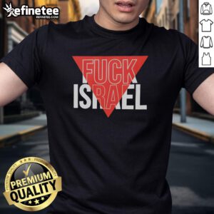Alt Text: Pretty Fck Israel Text T-Shirt featuring bold graphic design, perfect for making a statement in casual wear.