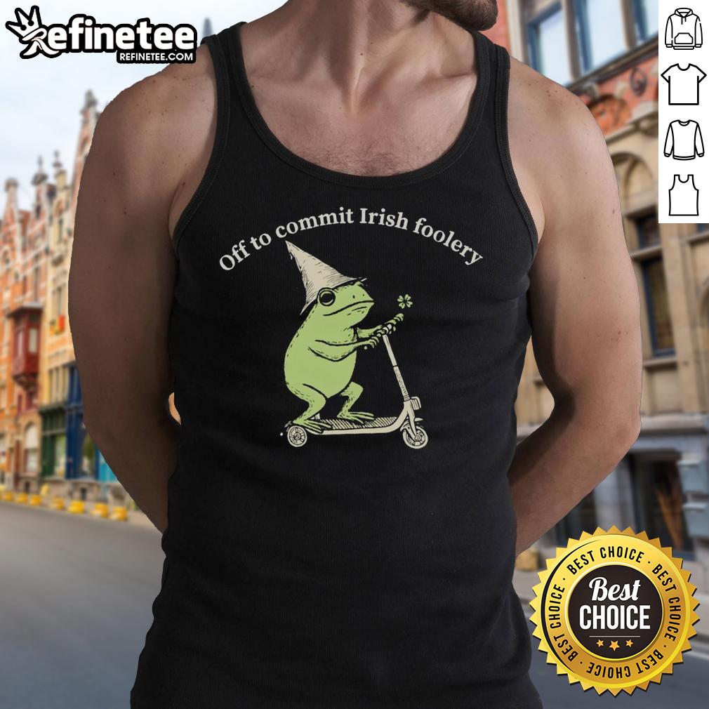 Colorful tank top featuring a whimsical frog design, perfect for showcasing Irish foolery and playful style.