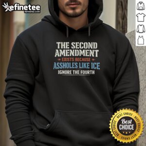 Pretty hoodie featuring 'The Second Amendment Exists Because Assholes Like ICE Ignore The Fourth' design, perfect for activists.