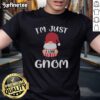Alt Text: Cute Valentine gnome graphic on a t-shirt with I'M Just A Lone Gnom text, perfect for Valentine's Day celebrations.