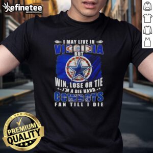 Die-hard Dallas Cowboys fan t-shirt featuring a football flag, perfect for expressing loyalty in Virginia.