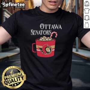 Top Ottawa Senators Hockey Team NFL Mug Candy Cane T-Shirt featuring festive design for fans and holiday cheer.