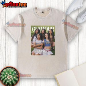 Awesome Katseye Glamour Mexico Latinoamerica cover on a washed t-shirt showcasing vibrant colors and stylish design.