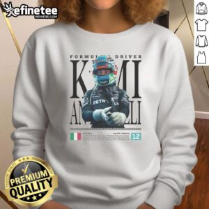 Awesome Kimi Antonelli F1 racing sweatshirt featuring bold graphics and a comfortable fit for motorsport fans.