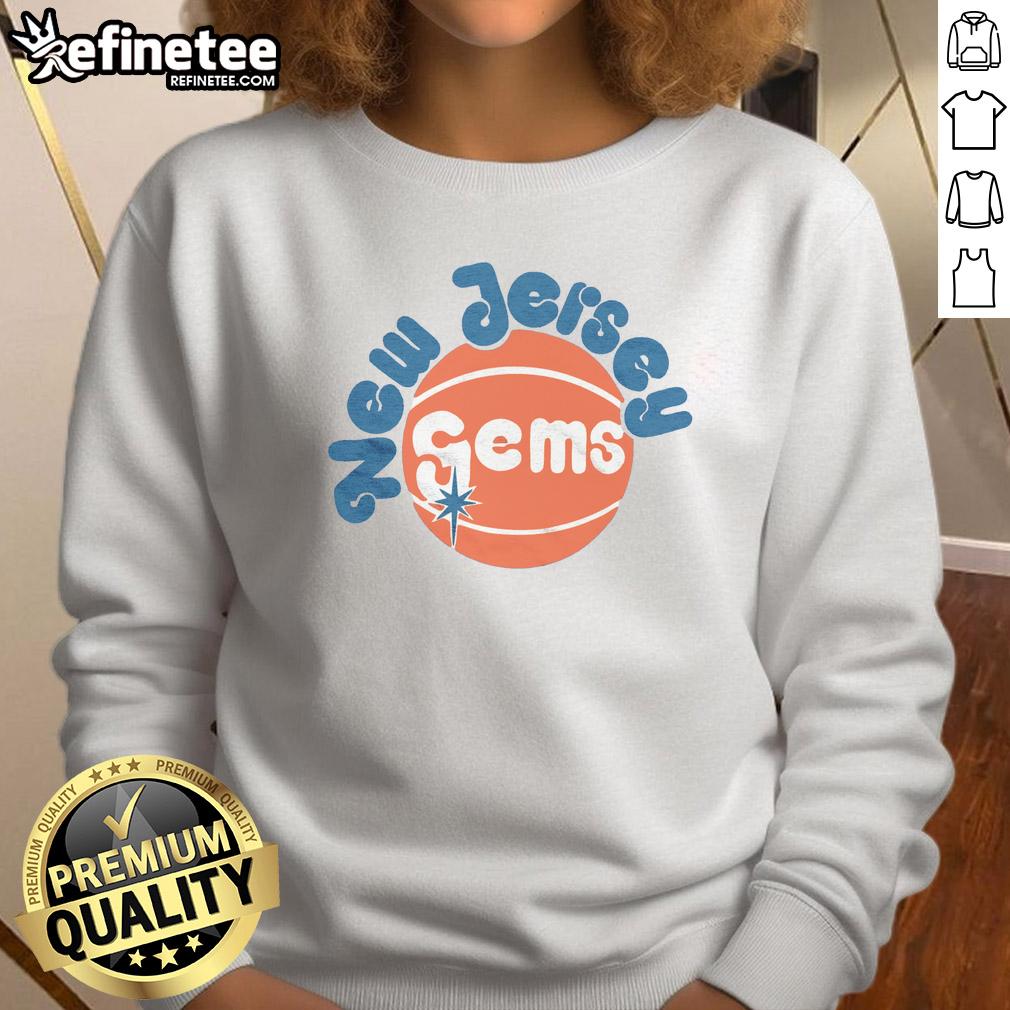 Cozy Awesome New Jersey Gems sweatshirt featuring vibrant graphics, perfect for showcasing NJ pride and style.