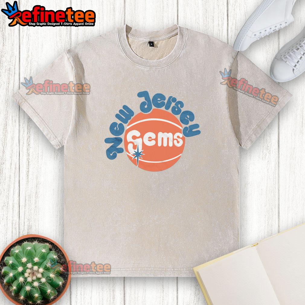Awesome New Jersey Gems washed t-shirt featuring a vintage design, perfect for casual wear and showcasing NJ pride.