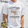 Maryland girl in a Wisconsin world T-shirt featuring a state map outline, perfect for proud state supporters.