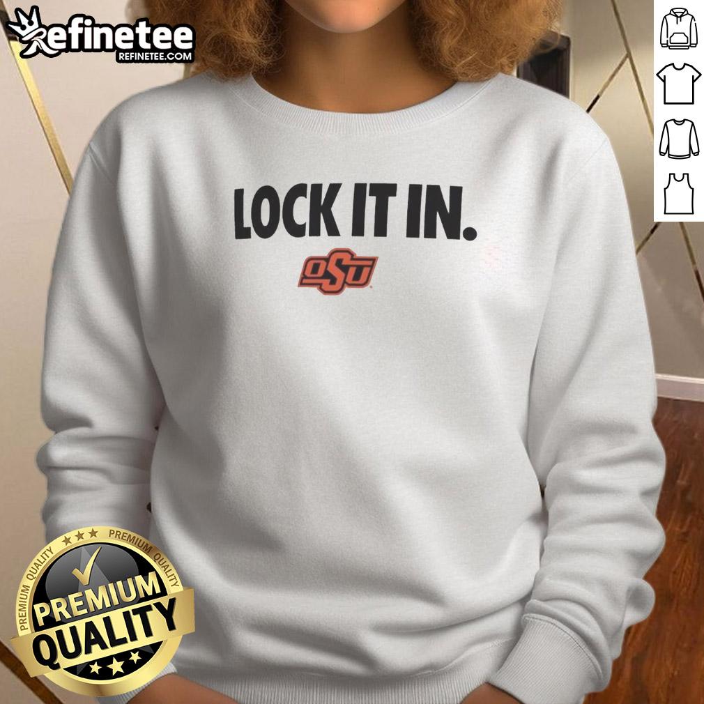 Alt Text: Good Oklahoma State Cowboys 2026 Lock It In Sweatshirt in orange, featuring the team logo and comfortable fit.