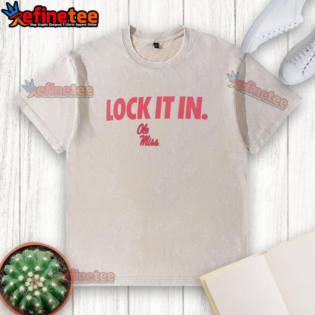 Good Ole Miss Rebels 2026 Lock It In Washed T-Shirt in navy blue, featuring the iconic Rebels logo and comfortable fit.