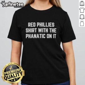 Good Philadelphia Phillies red tee featuring the Phanatic, perfect for ladies and fans of the Phillies.