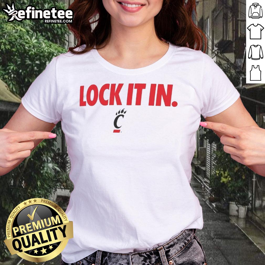 Hot Cincinnati Bearcats 2026 Lock It In Ladies Tee featuring vibrant team colors and stylish design for fans.