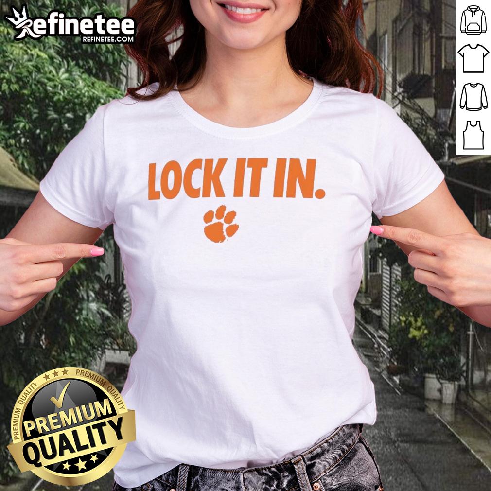 Stylish Hot Clemson Tigers 2026 Lock It In Ladies Tee in vibrant colors, perfect for game day and showcasing team spirit.