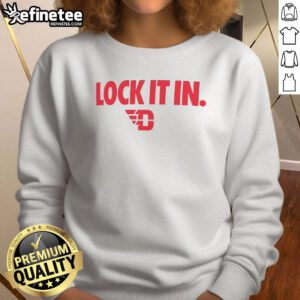 Alt Text: Hot Dayton Flyers 2026 Lock It In Sweatshirt in red, featuring team logo, perfect for fans on game day.