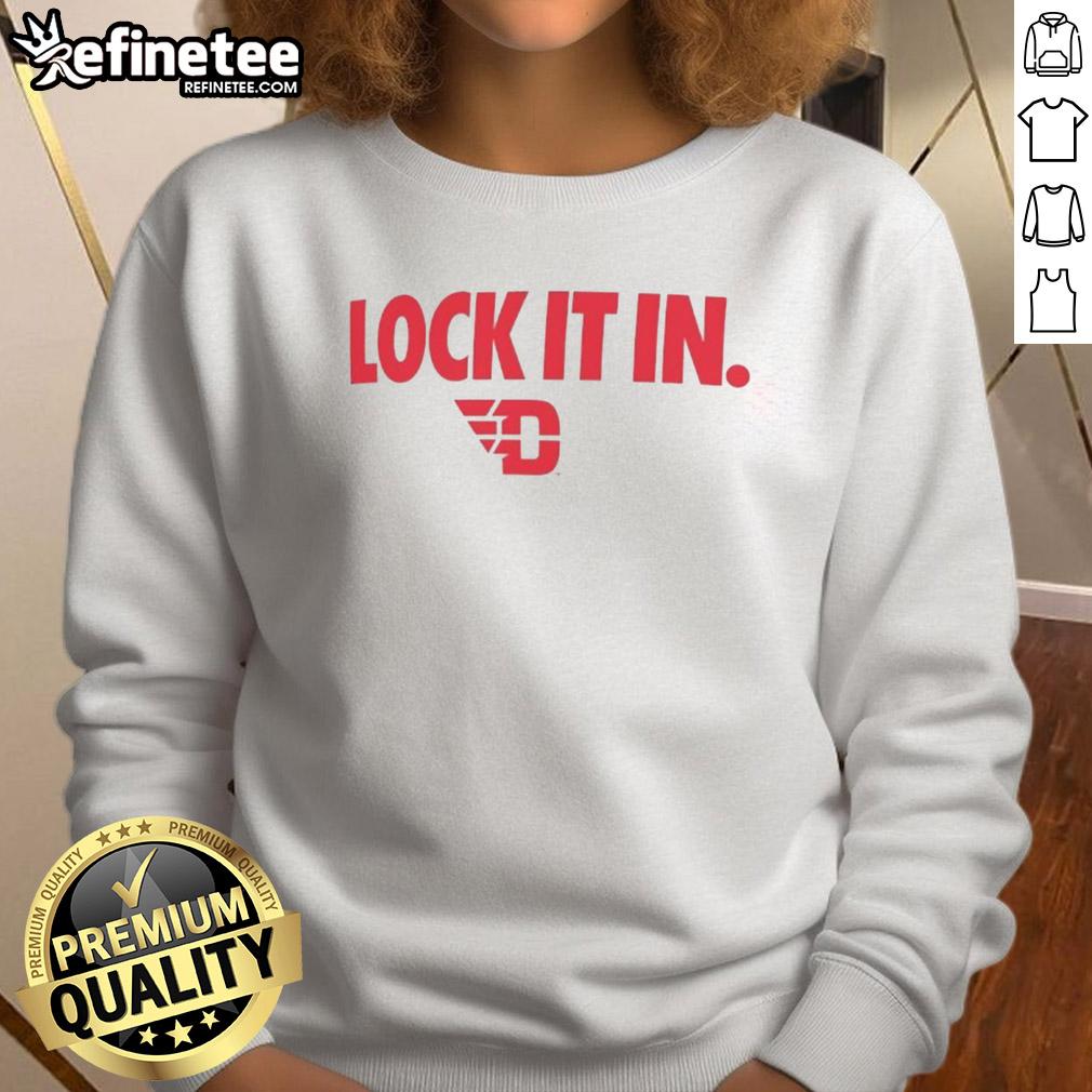 Alt Text: Hot Dayton Flyers 2026 Lock It In Sweatshirt in red, featuring team logo, perfect for fans on game day.