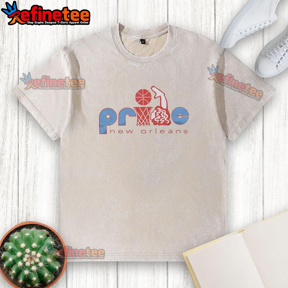 Hot New Orleans Pride washed t-shirt featuring vibrant colors and a stylish design for LGBTQ+ celebration.