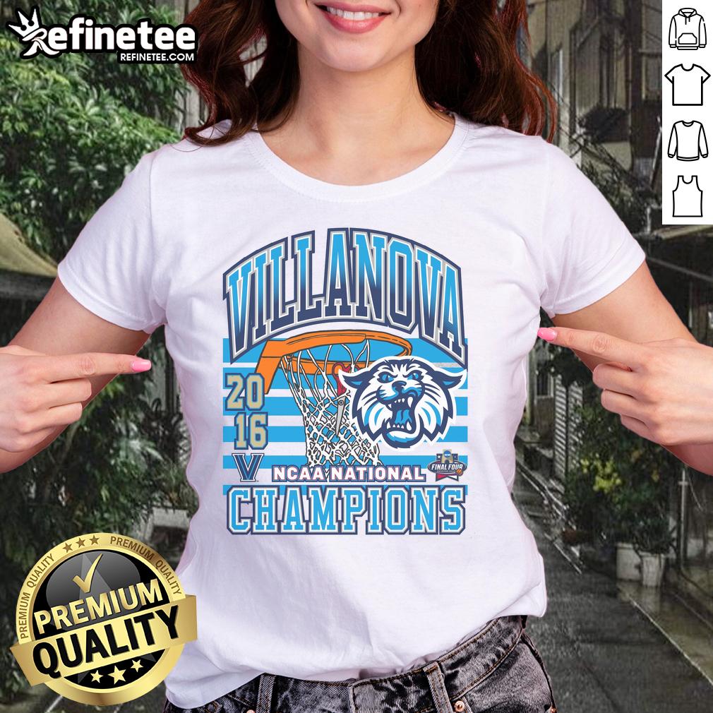 Alt Text: Hot Villanova Wildcats Past Champs Tourney Win Ladies Tee showcasing team pride and championship spirit