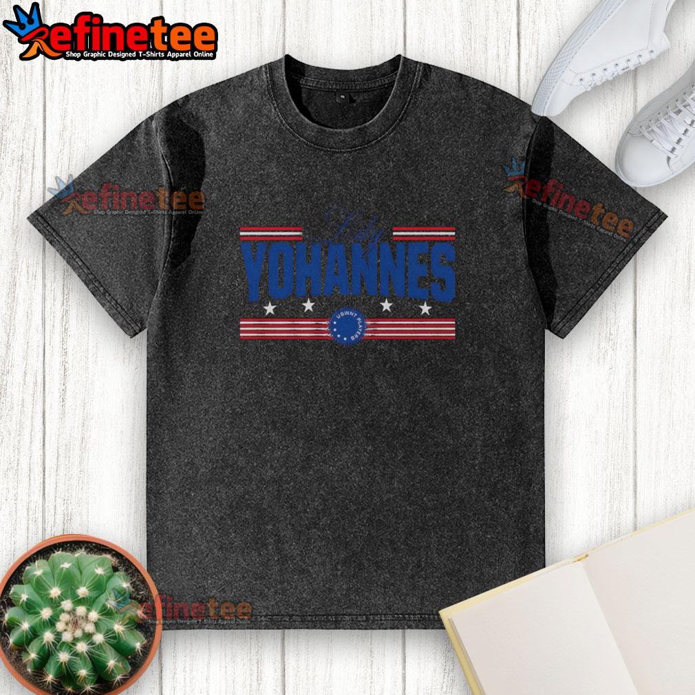 Nice Lily Yohannes Stars and Stripes washed t-shirt featuring a stylish design and comfortable fit for casual wear.