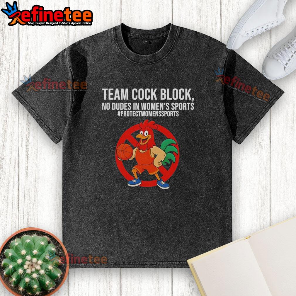 Nice Team Cock Block No Dudes in Women's Sports washed t-shirt in vibrant colors, promoting women's athletic empowerment.